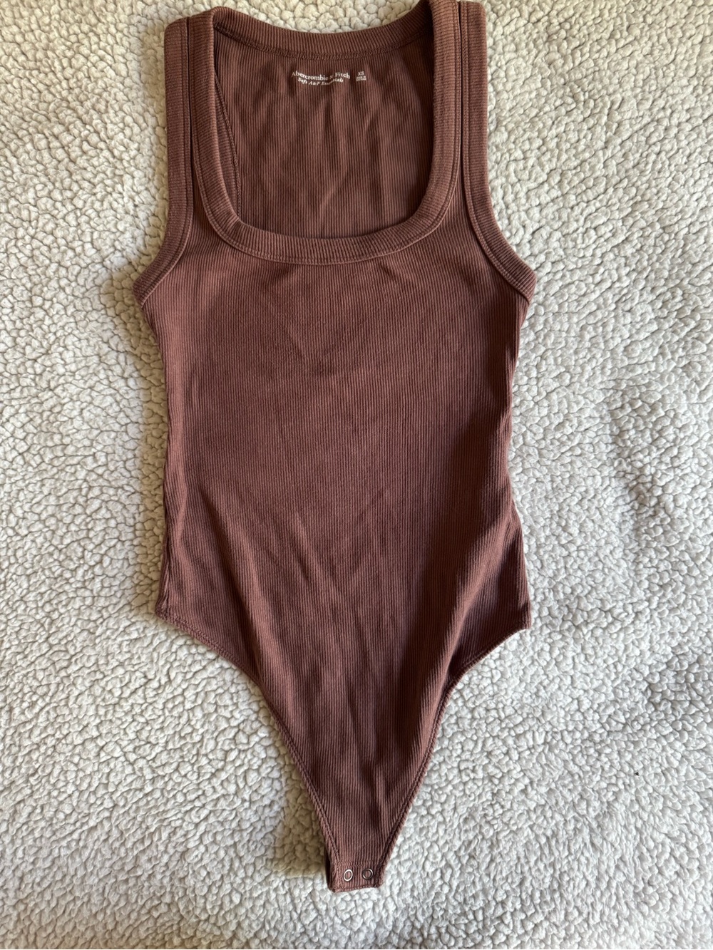 Abercrombie & Fitch Chocolate Brown Ribbed Tank Bodysuit